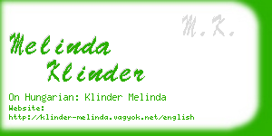 melinda klinder business card